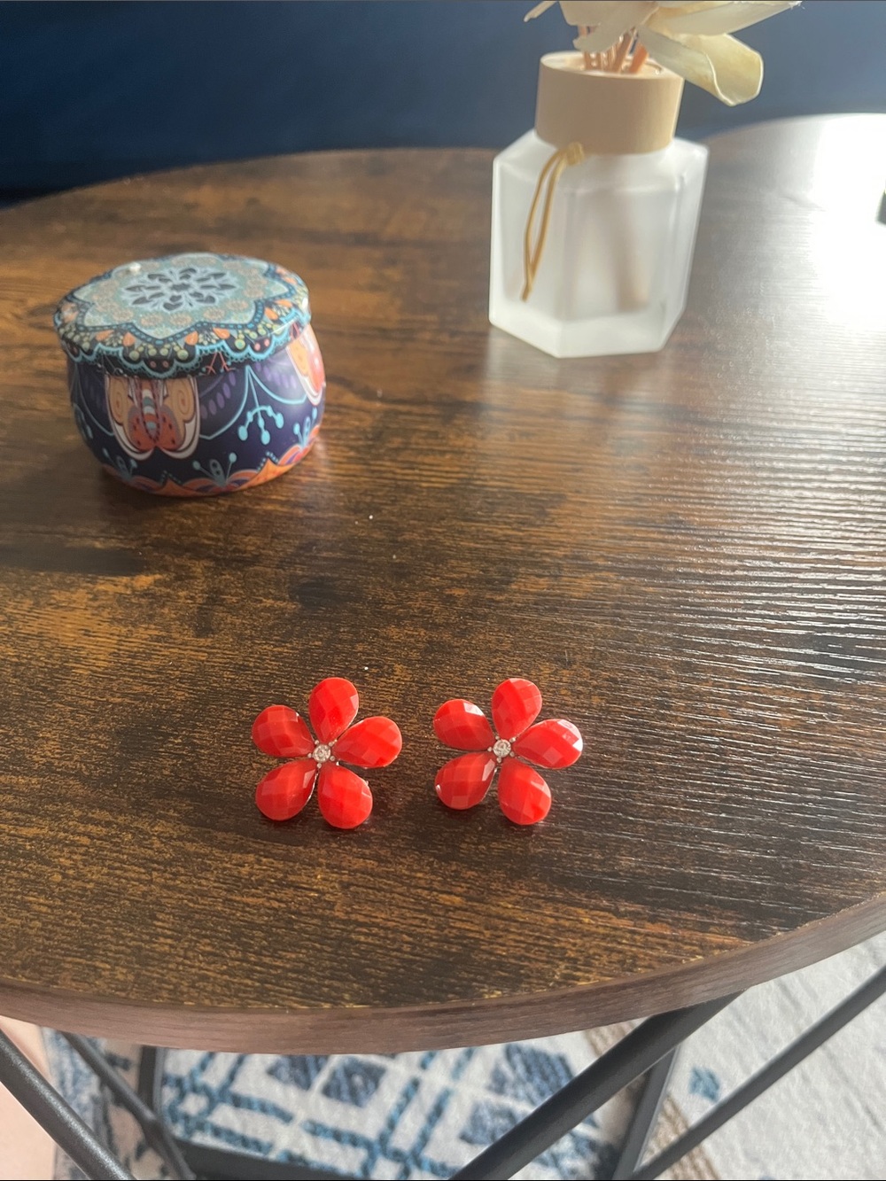 Dress Barn Red Flower Petal Stud Earrings - Women Accessories